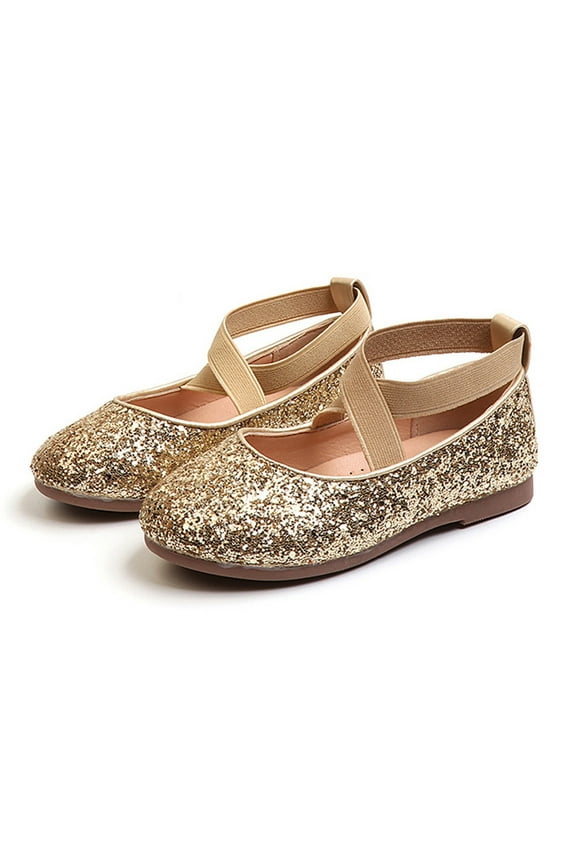 Girls Princess Shoes Sequins Bling Princess Flats Dance Shoes
