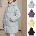thumbnail image 1 of ATOGUTA Girls Puffer Coat Long Quilted Puffer Jacket Warm Hooded Parka Snow Coats Size 3T-13 Blue, 1 of 6