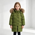 ATOGUTA Girls Puffer Jacket Army Green Kids Lightweight Front Zipper ...