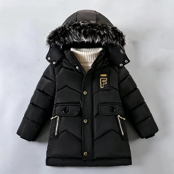 ATOGUTA Girls Puffer Jacket Warm Kids Zip up Long Sleeve Winter Quilted Jackets Coat Outerwear