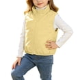 thumbnail image 1 of ATOGUTA Girls' Puffer Vest Kids Zip Up Warm Sleeveless Winter Quilted Jackets Fashion Outwear Yellow, 1 of 8