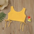 thumbnail image 1 of ATOGUTA Girls Racerback Tank Top Summer Drawstring Waist Soft Tank Top Yellow, Sizes 18M-5T, 1 of 5