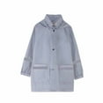 thumbnail image 1 of ATOGUTA Girls Rain Jacket Raincoat Jacket Cute Print Hooded Mid-Length Jacket with Pockets Gray, Size 3T-11, 1 of 6