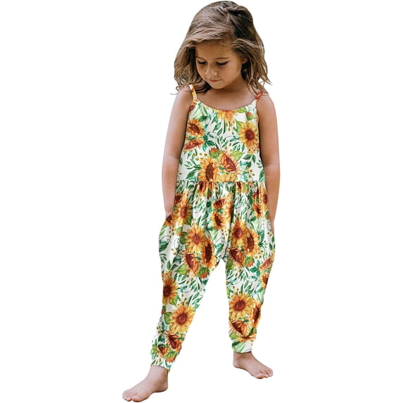 ATOGUTA Girls Rompers One Piece Playsuit Kids Spaghetti Strap Sleeveless Romper 1-5 Years
