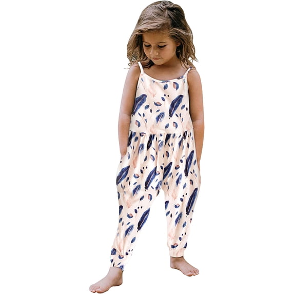 ATOGUTA Girls Rompers One Piece Playsuit Spaghetti Strap Sleeveless Romper 1-5 Years