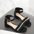 thumbnail image 1 of ATOGUTA Girls'+Sandals Black Low Heel Dress Open Toe Sandals Flower Wedding Party for Little Kid/Big Kid, 1 of 5
