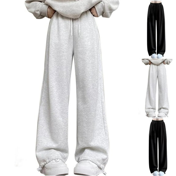 ATOGUTA Girls School Uniform Pants Size 3T-13 High Waisted Elastic Waist Lightweight Outdoor Jogger Pants White