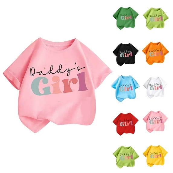 ATOGUTA Girls School Uniform Shirts Green Cute Graphic T-Shirt Soft Casual Tops for Kids 2-13