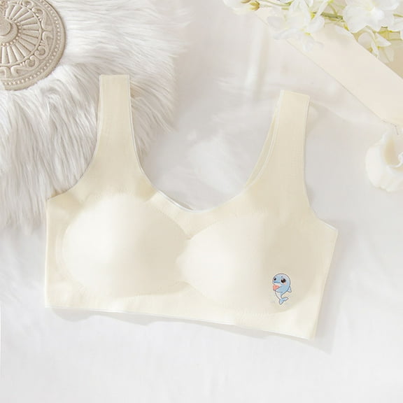 ATOGUTA Girls Seamless Bra Size 12-18 Bralette Seamless Cami Crop Bras Built-Up Stretch Sports Bra in Everyday Colors Beige