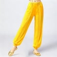 thumbnail image 1 of ATOGUTA Girls Sequin Pants Jogger Pants Elastic Waistband Trousers Dance Outfits Streetwear With Pockets Size 5T-14, Yellow, 1 of 5