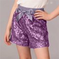 thumbnail image 1 of ATOGUTA Girls Sequin Shorts With Elastic Waist Festival Performance Clothes Dance Pants Purple, Size 0-10, 1 of 6