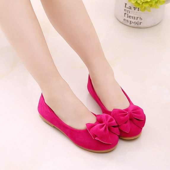 ATOGUTA Girls Shoes Bow Hollow Out Non-slip Princess Shoes Flats