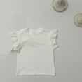 thumbnail image 1 of ATOGUTA Girls Short Sleeve Shirts Shirts Casual Crew Neck Ruffle Loose Blouse Tops White, Size 2T-8, 1 of 3