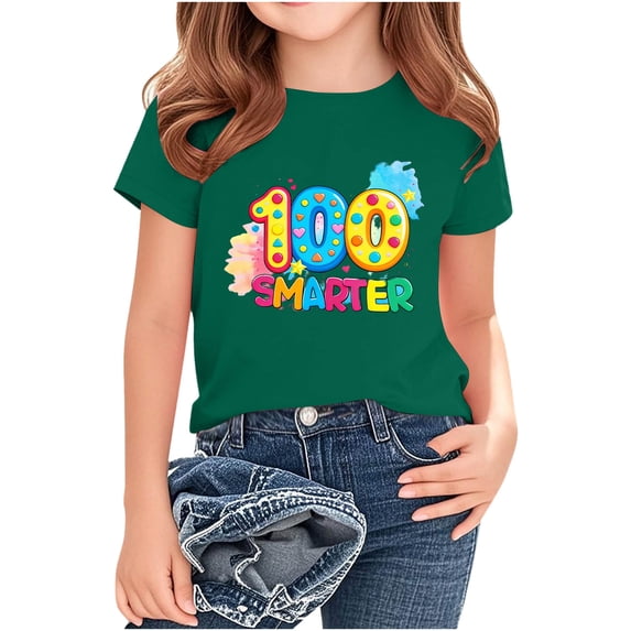 ATOGUTA Girls Short Sleeve Shirts Short Sleeve T Shirts Casual Crewneck Fashion Tees Kids Summer Tops Army Green, Size 2T-14