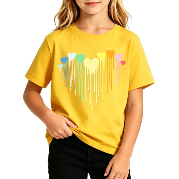 ATOGUTA Girls Short Sleeve T Shirts Graphic Tees Short Sleeve Tshirts ...