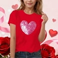 thumbnail image 1 of ATOGUTA Girls Short Sleeve T-Shirts Love Heart Valentine Graphic T-Shirt Valentines Day Outfit Tee Top Size 3T-15, Red, 1 of 6