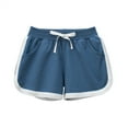 thumbnail image 1 of ATOGUTA Girls Shorts Summer Clothes Drawstring Soft Elastic Waist Workout Shorts Blue, Size 1-6, 1 of 3