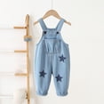 thumbnail image 1 of ATOGUTA Girls Sleeveless Jumpsuits Size 2T-8 Denim Bib Jumpsuit Girls Baggy Jeans Overalls with Side Pockets Blue, 1 of 5