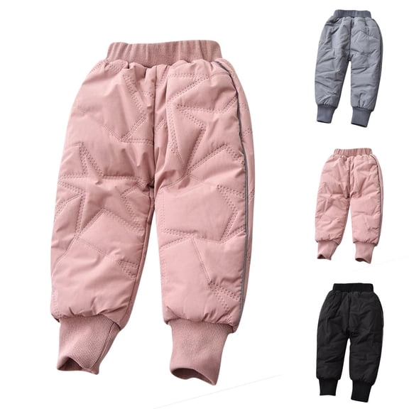 ATOGUTA Girls Snow Pants Girls Fleece Girls Active Joggers Soft Athletic Sweat Pants for Kids with Pocket Size 1T-10, Pink