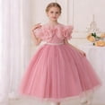 thumbnail image 1 of ATOGUTA Girls Summer Dress Tulle Dress A Line Wedding Pageant Dresses Princess Birthday Party Ball Gown Size 4T-15. Pink, 1 of 6