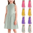 thumbnail image 1 of ATOGUTA Girls Summer Dresses Kids Sleeveless Party Birthday Prom Formal Fancy Midi Dress Size 2T-8, Green, 1 of 6