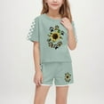 thumbnail image 1 of ATOGUTA Girls Summer Outfits T-Shirt Tops and Short Pants 2PCS Girls Summer Outfits, Size 5-14 Years, 1 of 6