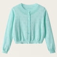 thumbnail image 1 of ATOGUTA Girls Sweaters Crewneck Button Down Cardigan Sweater Long Sleeve Cute Tops Light Blue, Kids Jackets 3T-10, 1 of 5