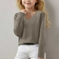 thumbnail image 1 of ATOGUTA Girls Sweaters Size 6-15 Kids Fashion Knit Crewneck Pullover Clothes Brown, 1 of 5