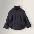 thumbnail image 1 of ATOGUTA Girls Sweaters Turtleneck Kids Long Sleeve Knit Pullover Jumper Tops Size 1T-8, Blue, 1 of 3