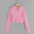 thumbnail image 1 of ATOGUTA Girls Sweatshirt Cropped Zipper Hoodie Kids Fall Winter Sweatshirts Size 5T-14, Pink, 1 of 6