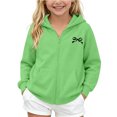 thumbnail image 1 of ATOGUTA Girls' Sweatshirt Kids Lightweight School Casual Hooded Full Zip Sweatshirt with Pockets Mint Green, 1 of 8