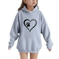 thumbnail image 1 of ATOGUTA Girls Sweatshirt Long Sleeve Pullover Top Hoodie Kids Fall Winter Sweatshirts Size 5T-15, Gray, 1 of 6