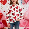 thumbnail image 1 of ATOGUTA Girls Sweatshirts Kids Casual Long Sleeve Loose Valentine's Day Tops Comfy Lightweight Pullovers Size 1T-15, Beige, 1 of 5