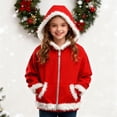 thumbnail image 1 of ATOGUTA Girls Sweatshirts Zip up Hoodie Sweatshirt Soft Fleece Jacket with Pocket for Girls Size 5T-15, Red, 1 of 6