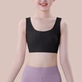 thumbnail image 1 of ATOGUTA Girls Tank Top With Built In Bra Kids Size 10-16 Bralette Seamless Cami Crop Bras Built-Up Stretch Sports Bra in Everyday Colors Black, 1 of 6