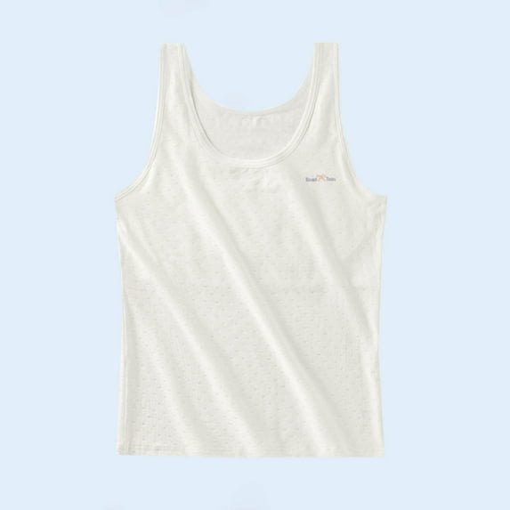 ATOGUTA Girls Tank Tops Size 9-14 Kids Athletic Seamless Stretchy Crop Tops Dance Yoga White