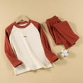 thumbnail image 1 of ATOGUTA Girls Thermal Underwear Set 2 Piece Fleece Top and Long Johns Base Layer Set Size 1T-14, Red, 1 of 5