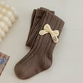 thumbnail image 1 of ATOGUTA Girls Tights School Girl Footed Leggings Kids Winter Elastic Warm Pantyhose Stockings Toddler Coffee, Sizes 2T-12, 1 of 5