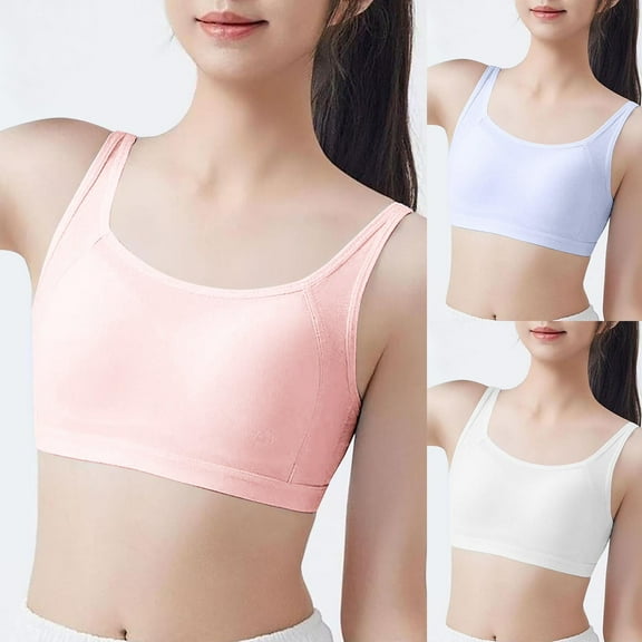 ATOGUTA Girls Training Bra Size 12-15 Kids Athletic Seamless Camis Dance Yoga Crop Tops Pink