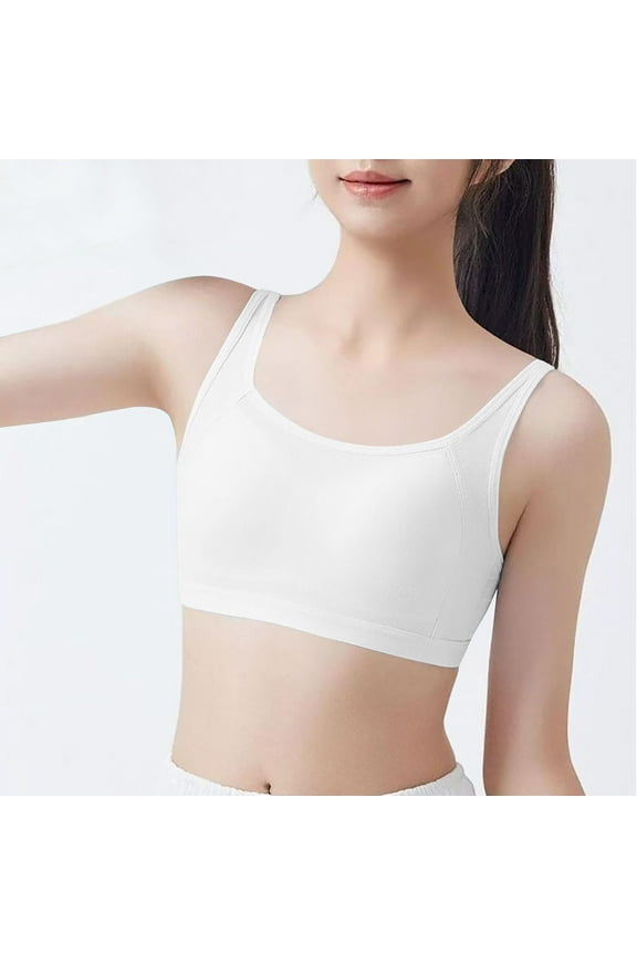 Girls Training Bra Size 12-15 Kids Athletic Seamless Camis Dance Yoga Crop Tops White