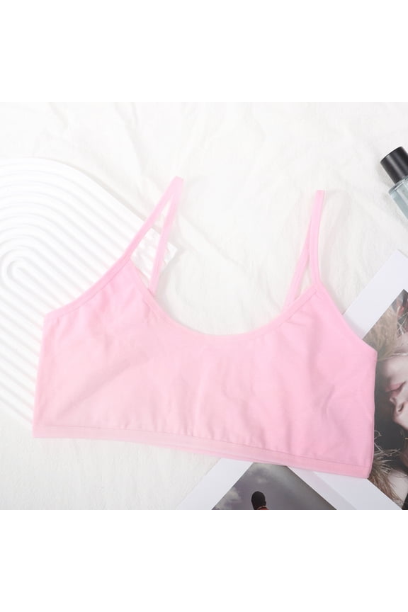 Girls Training Bra Size 6-10 Kids Athletic Seamless Camis Dance Yoga Crop Tops Pink