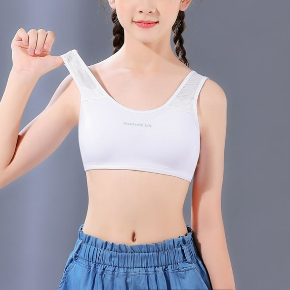 ATOGUTA Girls Training Sports Bra Scoop Neck U Back Yoga Bra for Teens Kids Dance Crop Top