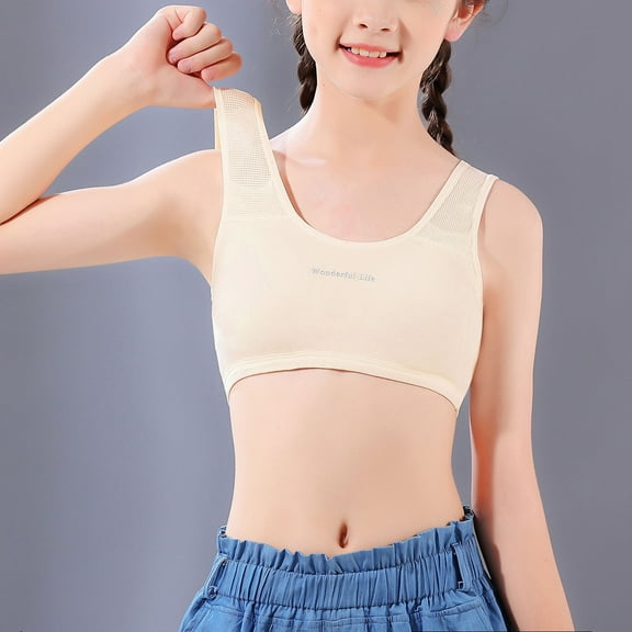 ATOGUTA Girls Training Sports Bra Scoop Neck U Back Yoga Bra for Teens Kids Dance Crop Top