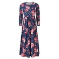 thumbnail image 1 of ATOGUTA Girls Tutu Dress Long Sleeve Dress A-line Flowy Maxi Dresses for Girls Dark Blue, Size 5T-11, 1 of 4