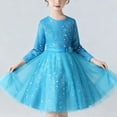 thumbnail image 1 of ATOGUTA Girls Tutu Dresses Long Sleeve Birthday Holiday Wedding Party Princess Tulle Dress Size 4T-15, Light Blue, 1 of 6