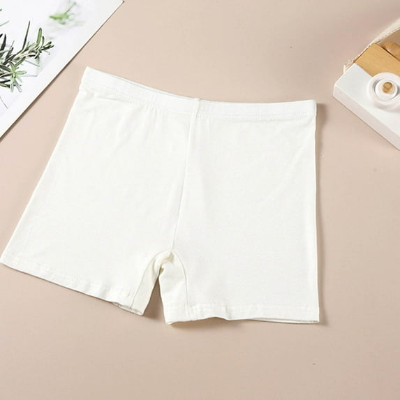 ATOGUTA Girls Under Dress Shorts Cartwheel Shorts Under Dress Dance Short Kids Biker Safety Shorts White, Size 3T-12