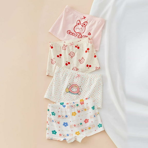 ATOGUTA Girls Underwear Boy Shorts Size 1.5T-16 Full Coverage Boyshort Panties Kids Soft Underwear 4 Pack, Pink