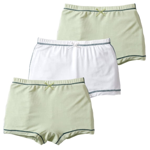 ATOGUTA Girls Underwear Panties Size 13 Soft Short Girls Child Underpants Undies Panties Briefs 3 Pack Green
