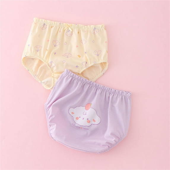 ATOGUTA Girls Underwear Shorts Size 6M-15 Panties Kids Briefs Comfortable Soft Cute Pattern Underwear Pack of 2, Purple