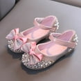 thumbnail image 1 of ATOGUTA Girls' Uniform & School Shoes Pink Rhinestone Princess Ballet Flats Slip-On Dress Shoes for School, Wedding, Party, 1 of 5